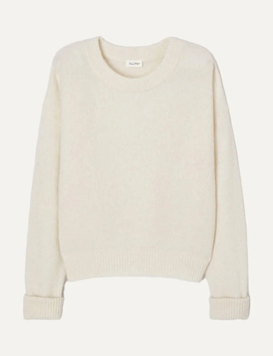 American Vintage women's white wool alpaca fluffy knit jumper