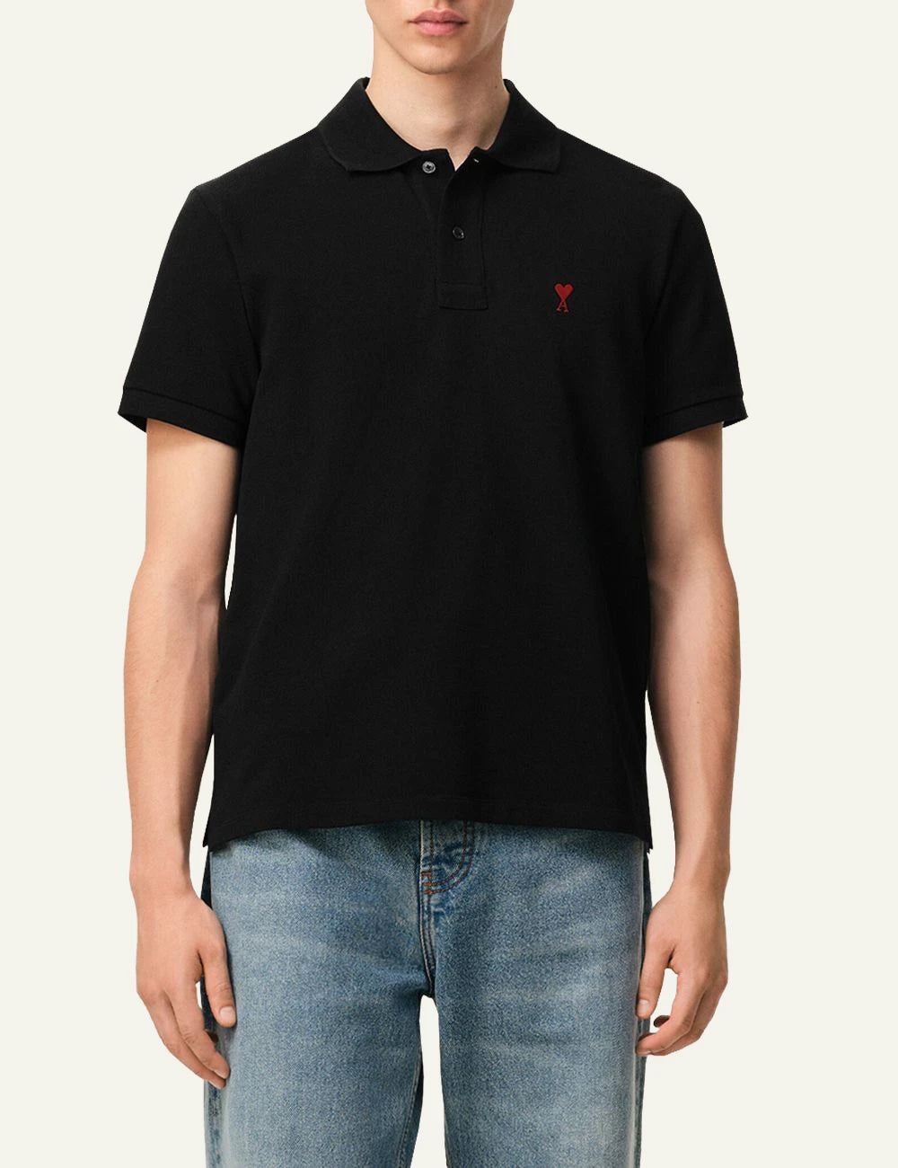 Ami Paris ADC polo shirt black styled front view