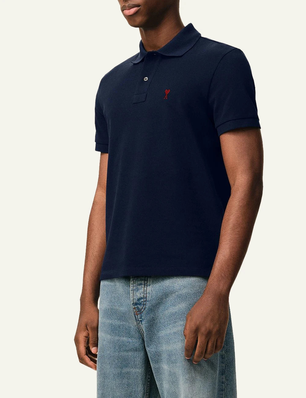Ami Paris ADC polo shirt navy side view
