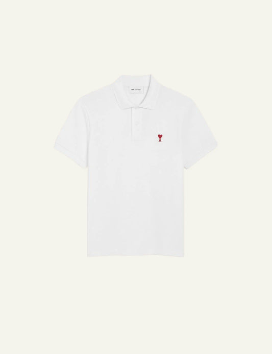Ami Paris ADC polo shirt white flat lay front