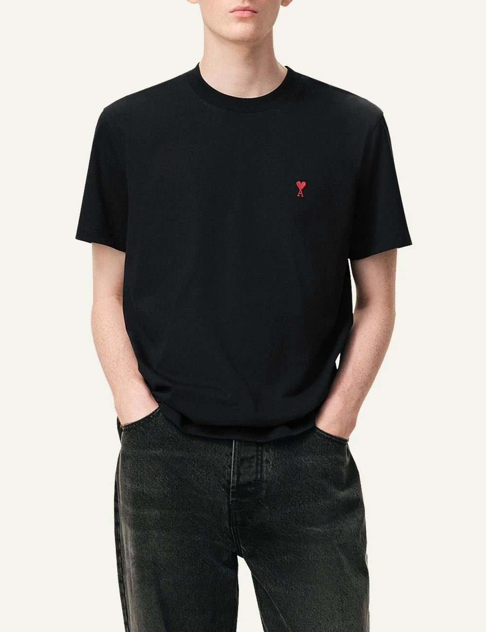 Ami Paris ADC t-shirt black worn front full body