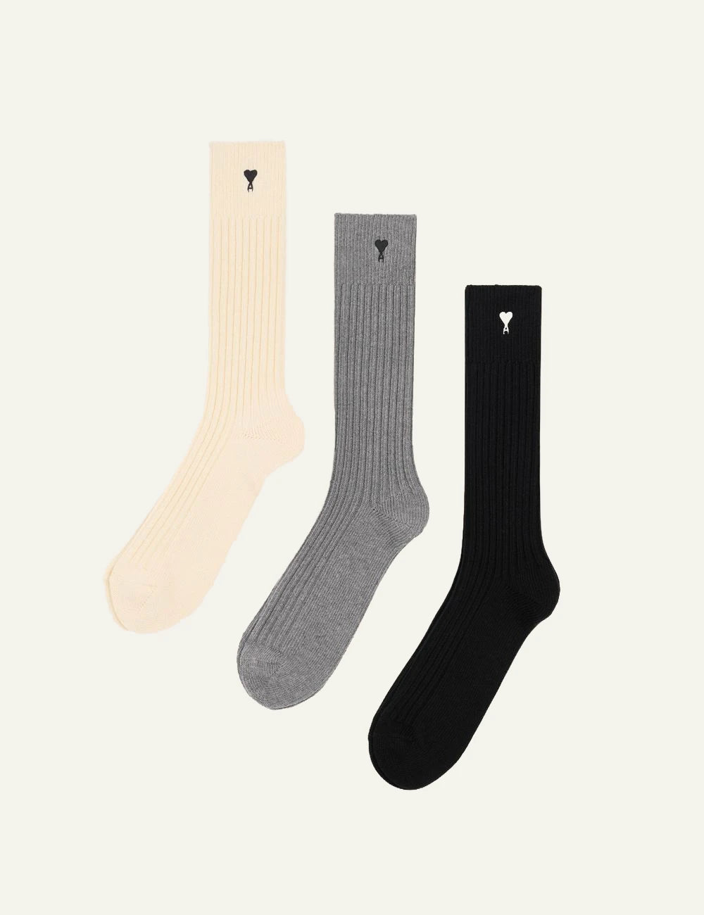 Ami Paris Ami de Coeur socks 3 pack cotton logo detail