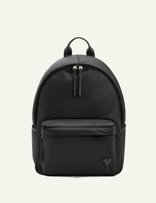 Ami Paris backpack black front view flat
