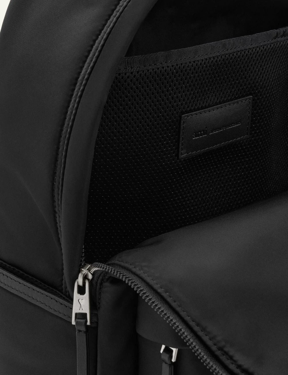 Ami Paris backpack black front pocket detail