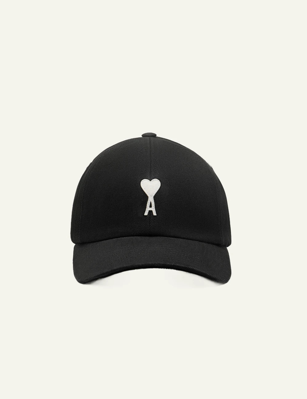 Ami Paris cap black cotton Ami de Coeur logo baseball hat front view