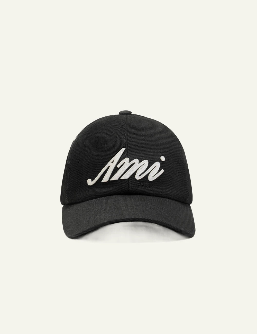 Ami Paris cap black cotton Ami logo baseball hat front view