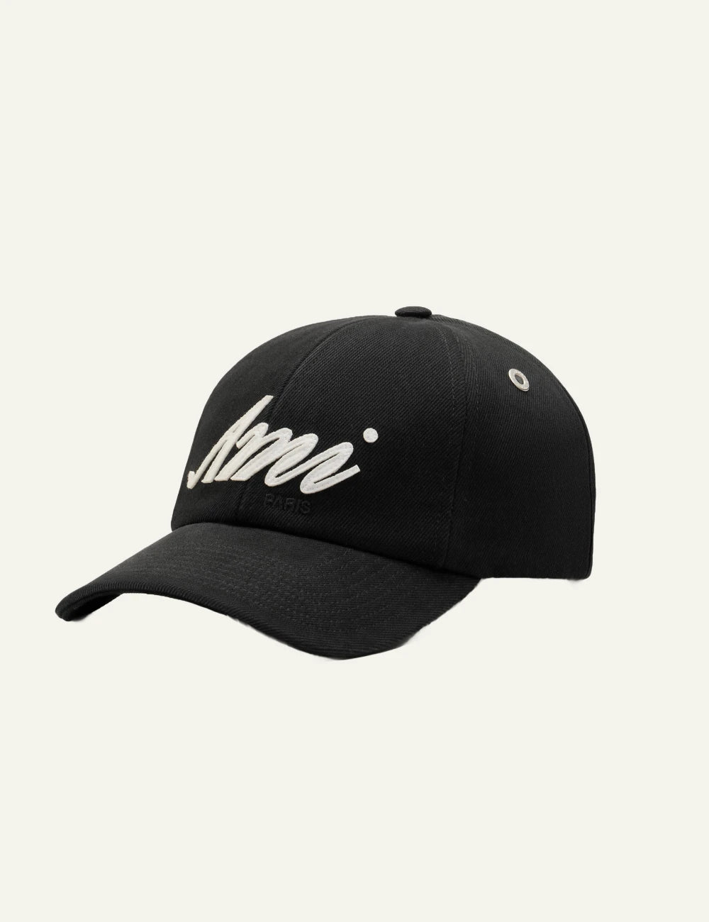 Ami Paris cap black cotton Ami logo baseball hat side view