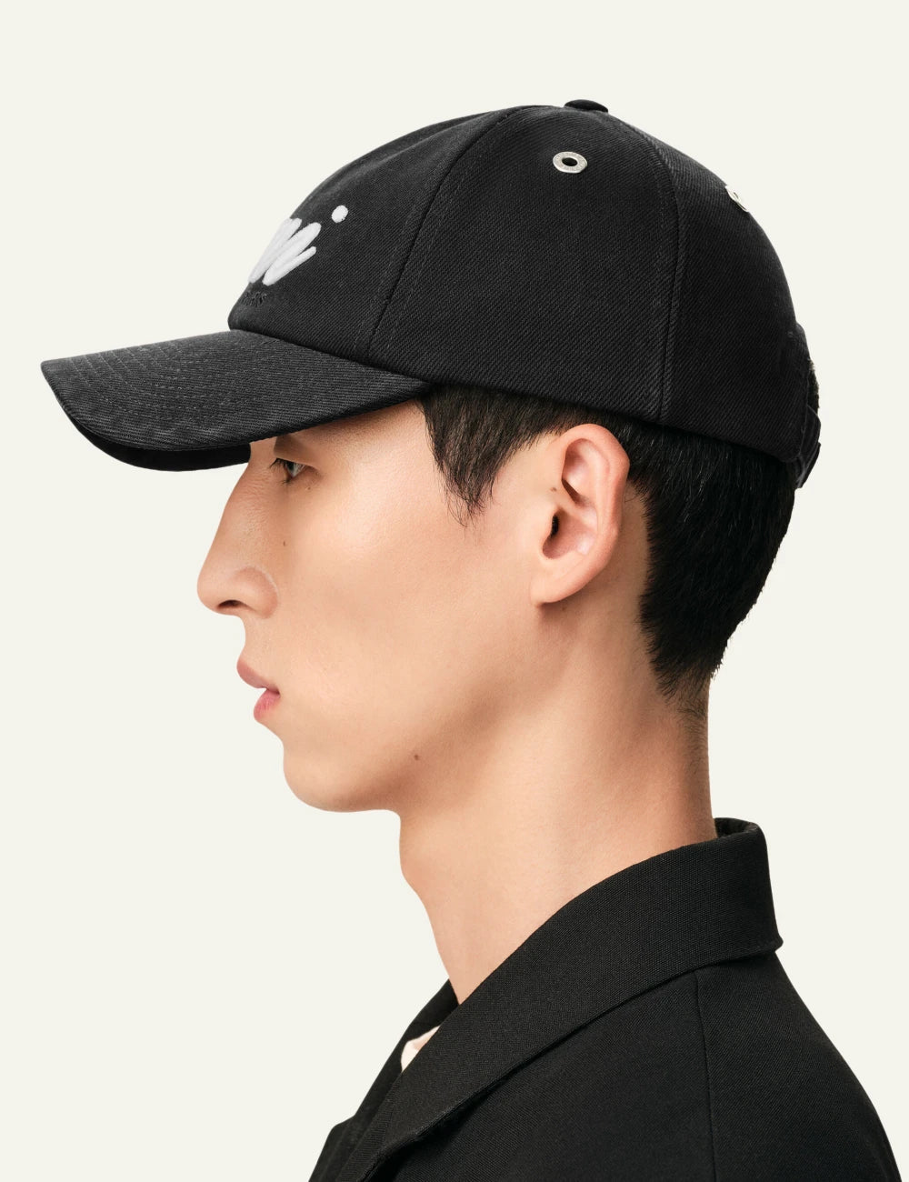 Ami Paris cap black cotton Ami logo baseball hat side view