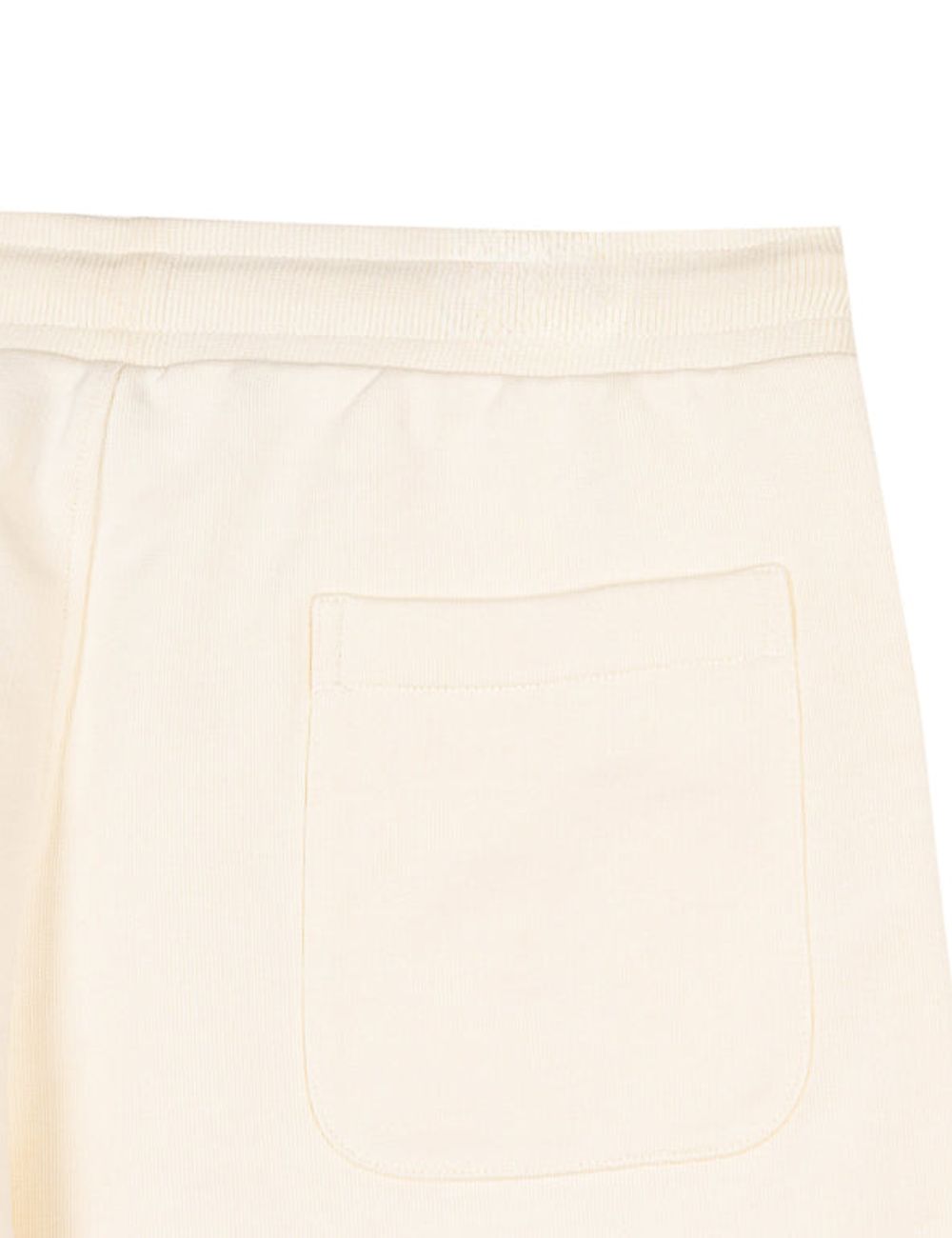 ami paris cream cotton fleece shorts ami de coeur back pocket back view
