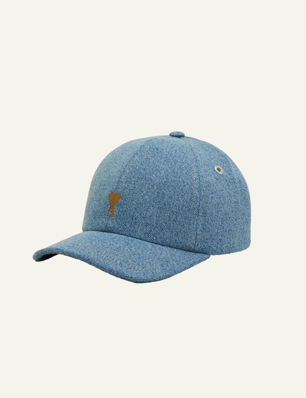 Ami Paris denim cap blue angled side view