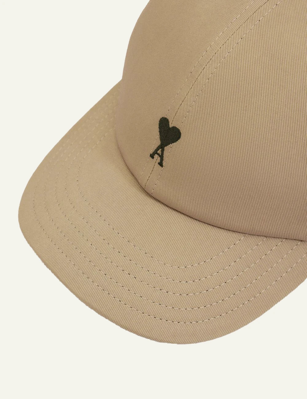 Ami Paris denim cap brown logo embroidery detail