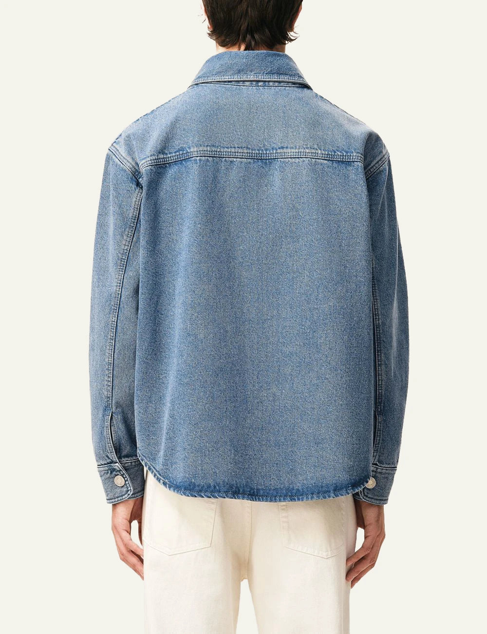Ami Paris denim shirt blue back view clean