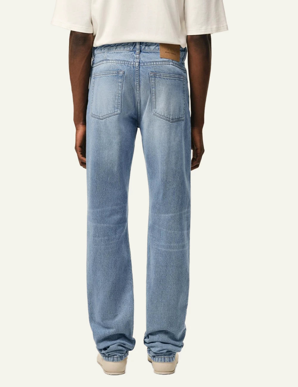 ami paris indigo denim classic fit jeans used wash back view