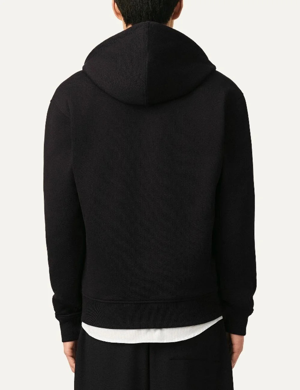 AMI Paris men black zip-up hoodie with red Ami de Coeur chest embroidery back