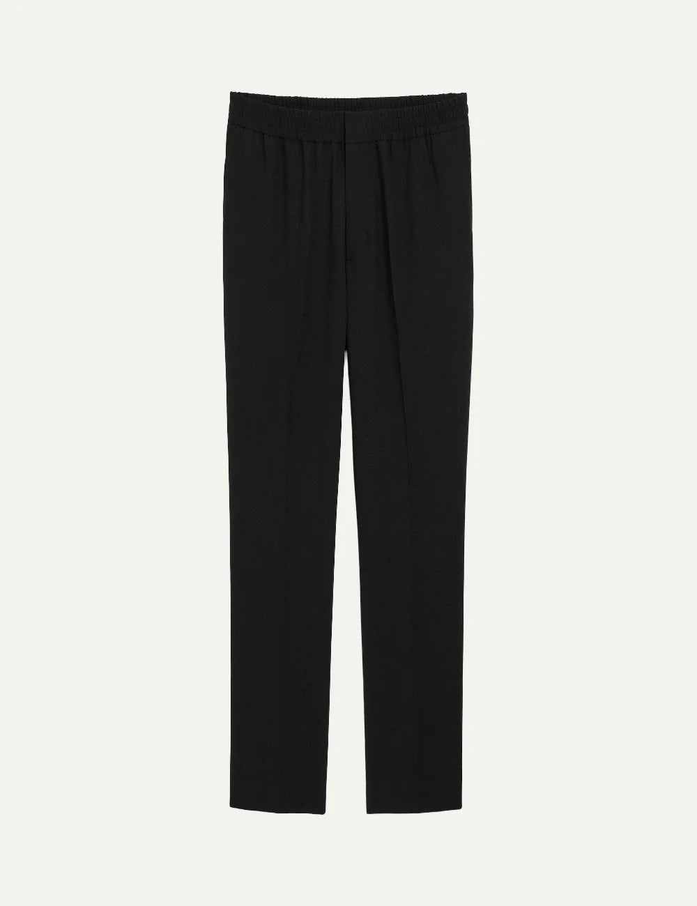 AMI Paris men black straight-leg trousers with elasticated waistband and side pockets