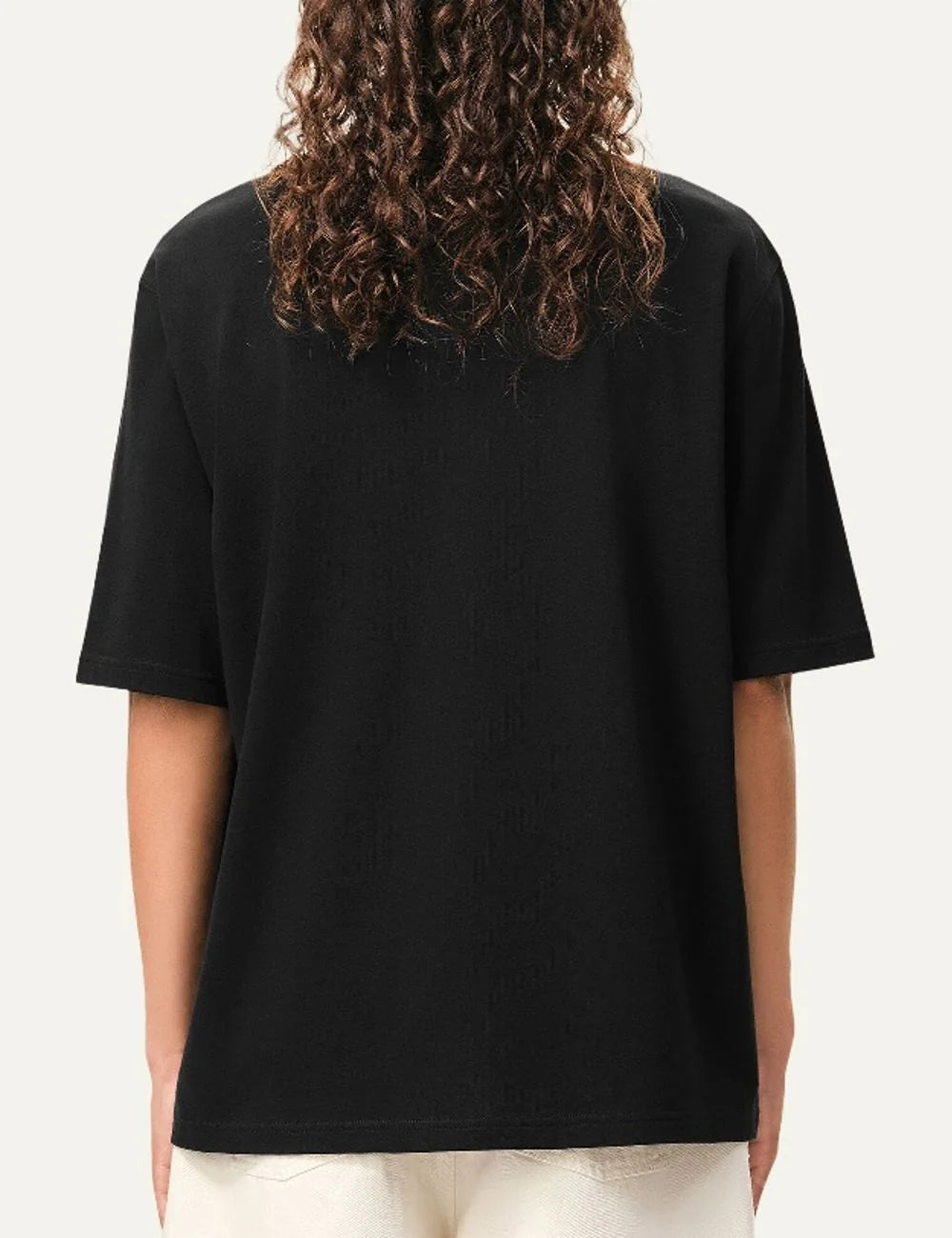 AMI Paris men black organic cotton T-shirt with tonal Ami de Coeur logo back
