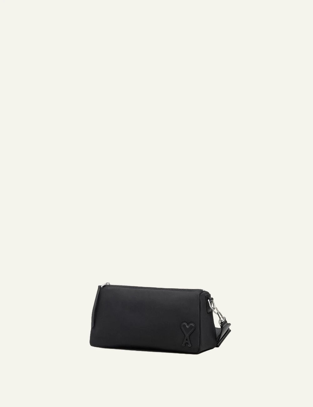 Ami Paris mini pouch black front view flat