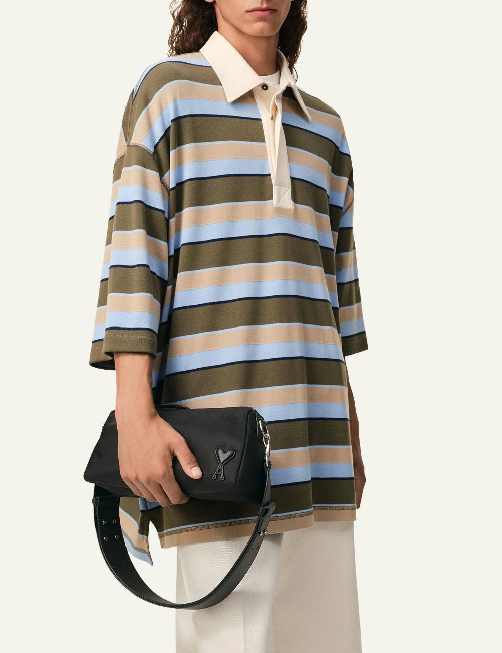 Ami Paris mini pouch black side view model