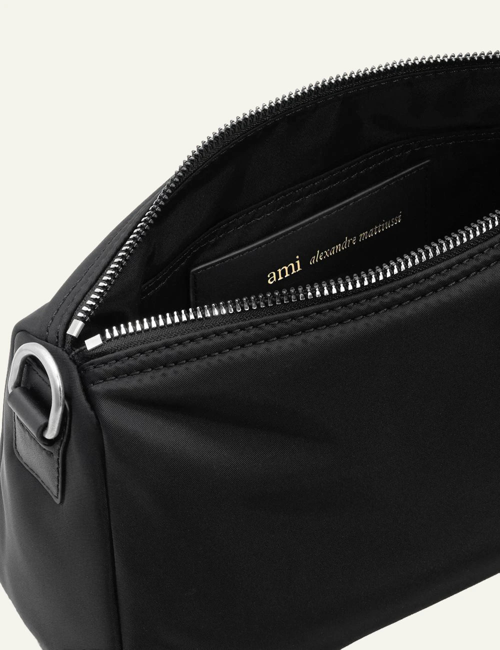 Ami Paris mini pouch black strap detail