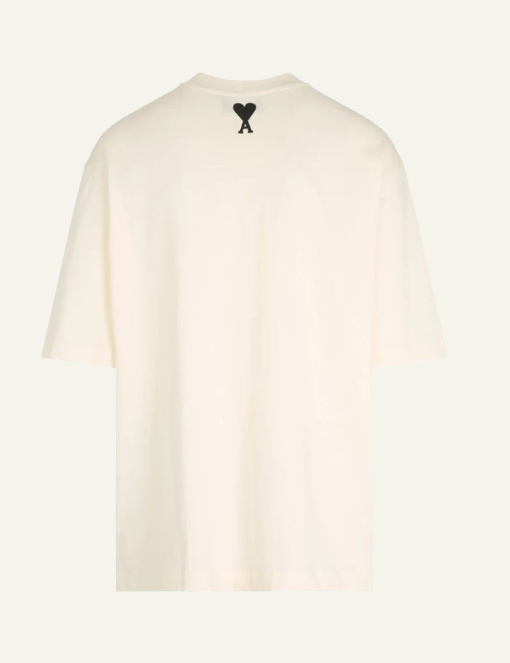 ami paris oversized logo t shirt cream black graphic back view