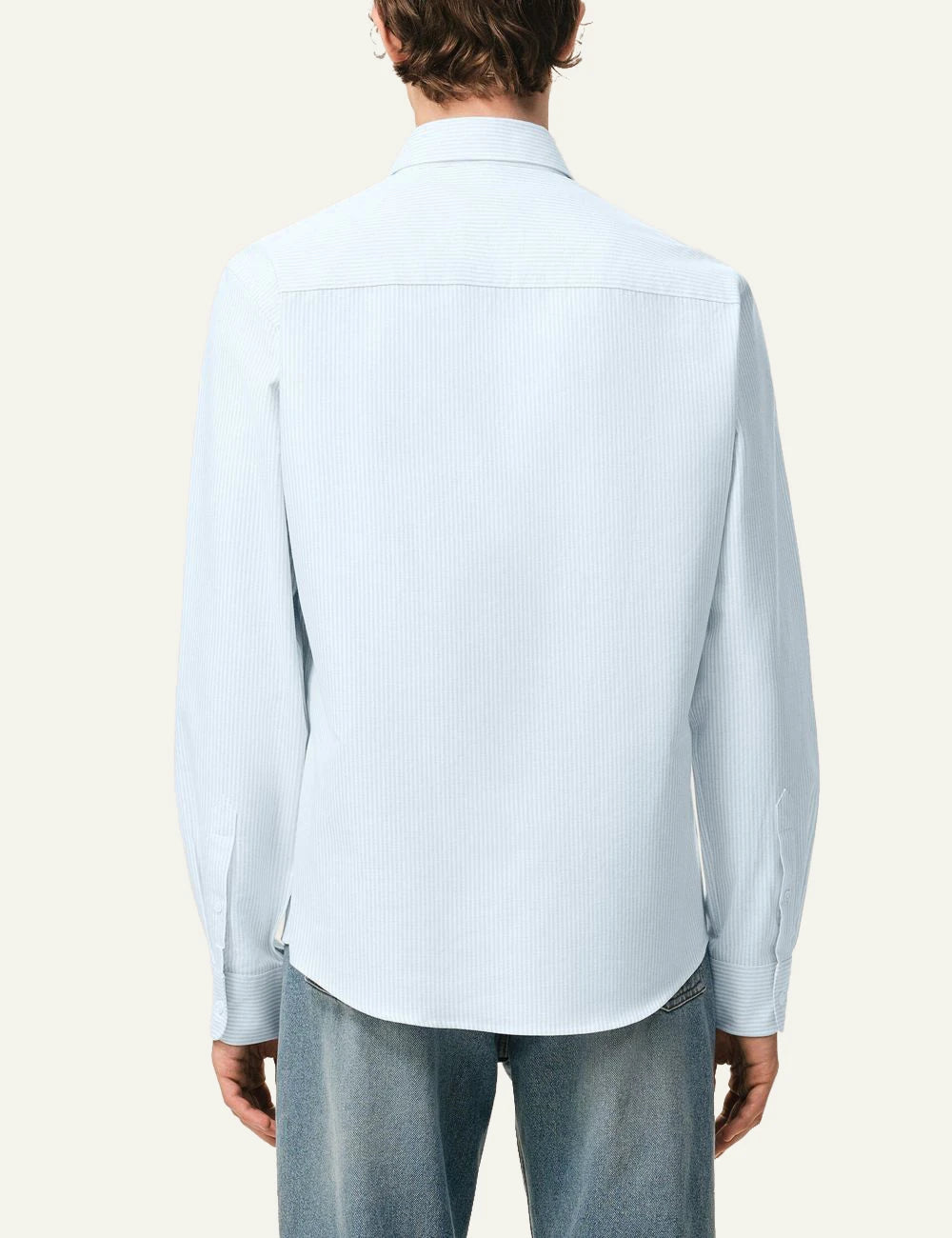 Ami Paris striped shirt light blue back view