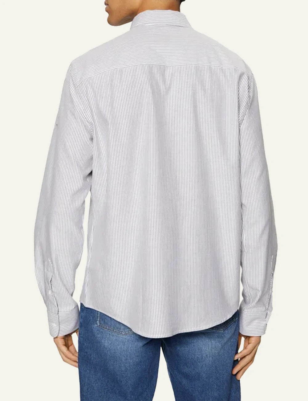 Ami Paris striped shirt white blue back view