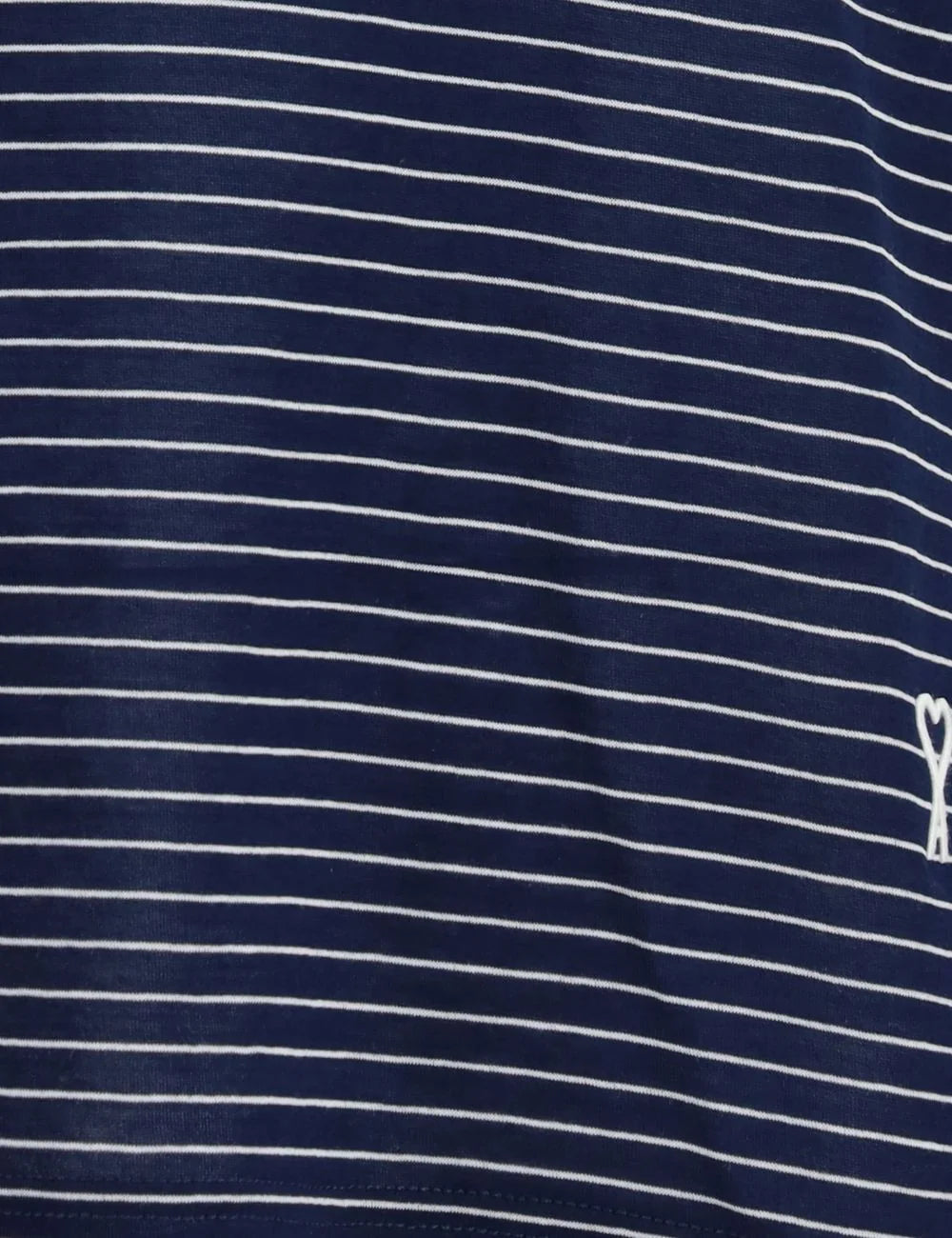 AMI Paris striped tank top ink blue sleeveless logo detail front detail view