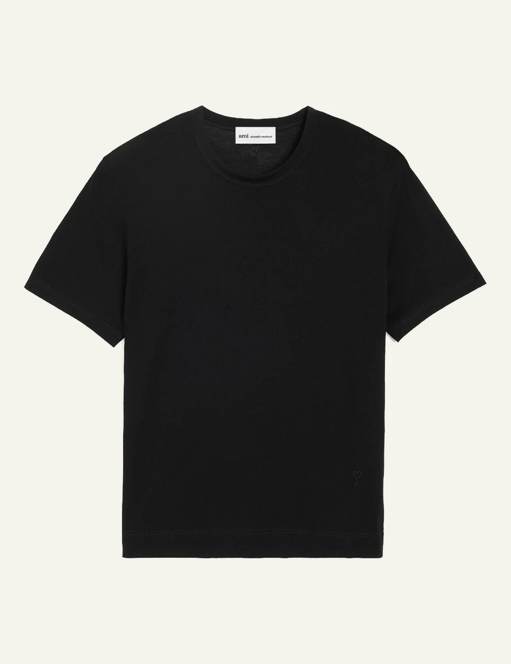Ami Paris t-shirt black cotton classic fit tonal logo front