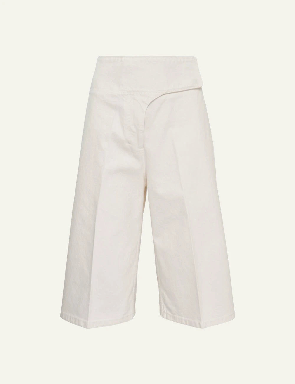 Ami Paris wrap bermuda pants white front flat view