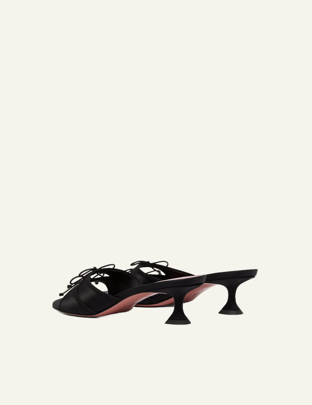 Amina Muaddi 16S365897ELE Eleonora Slipper 45 black satin mule low heel back view