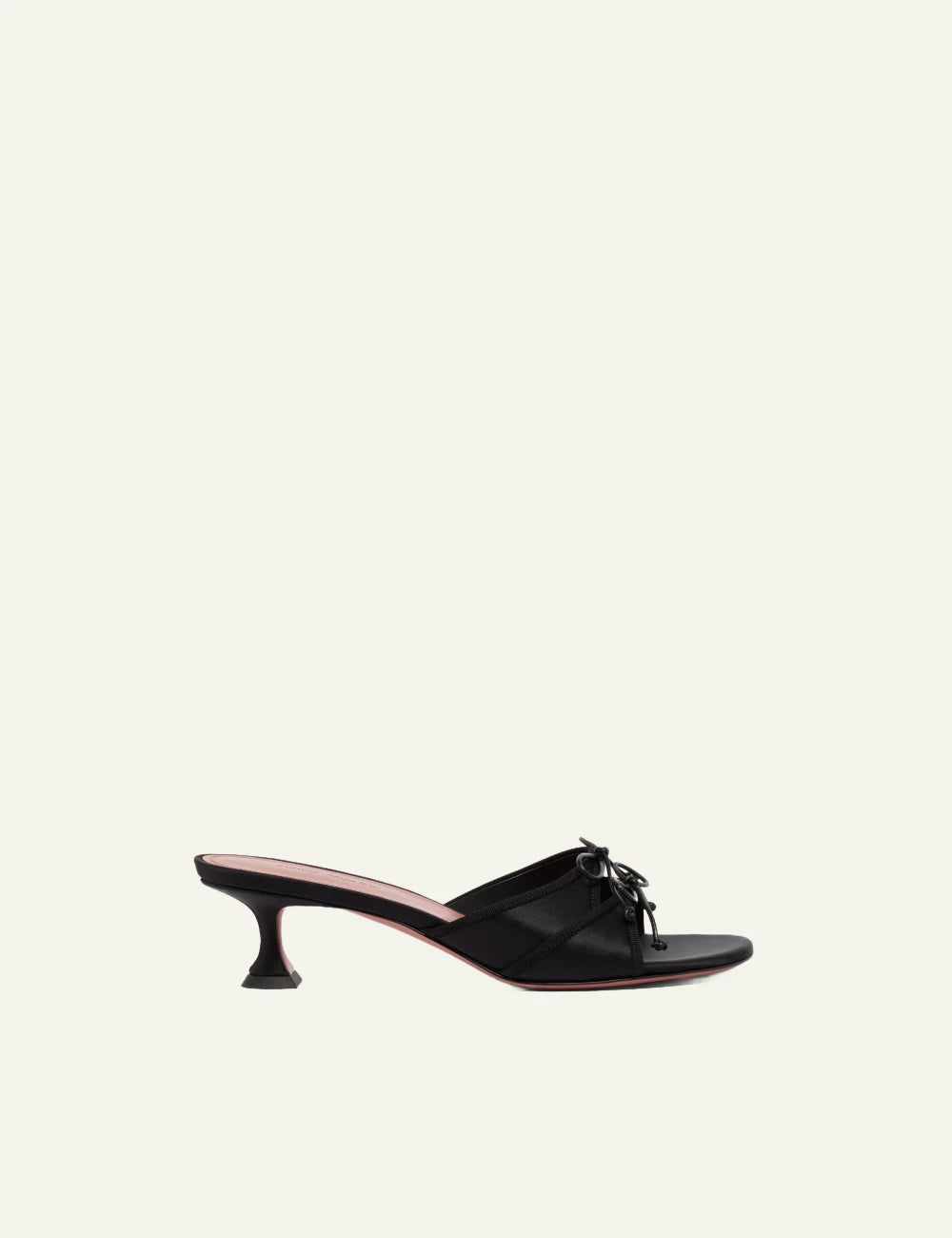 Amina Muaddi 16S365897ELE Eleonora Slipper 45 black satin mule low heel side view