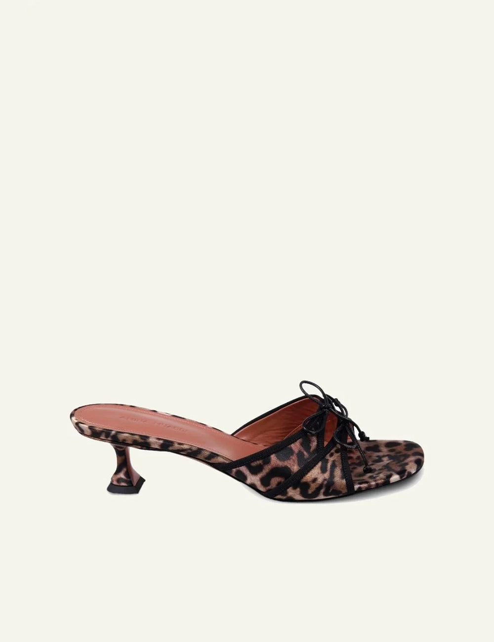 Amina Muaddi 16S365966HOL Holli Sling 95 leopard satin pointed heel side view