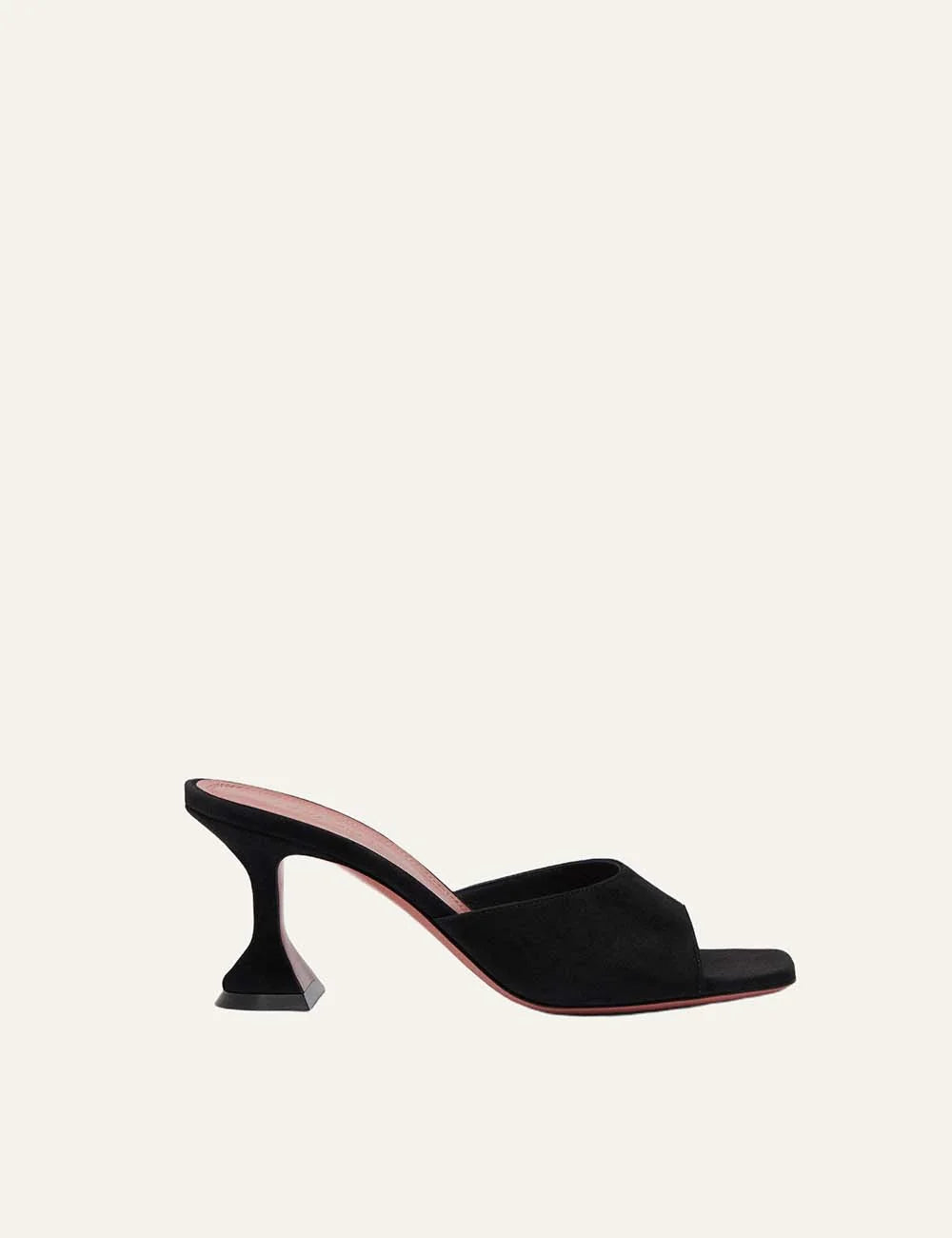 Amina Muaddi women Lupita Slipper 70 black suede heeled sandals side view