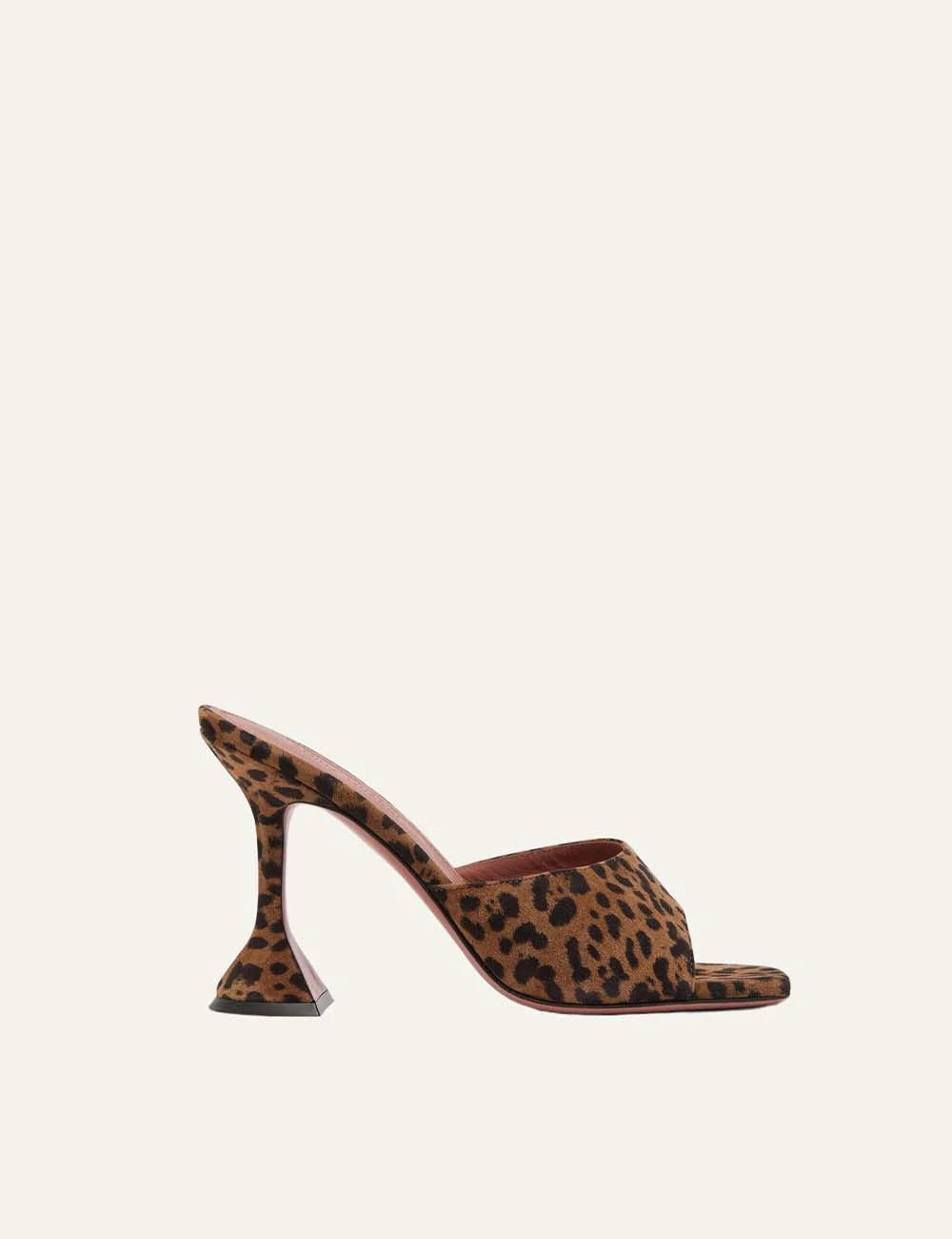 Amina Muaddi women Lupita Slipper 95 leopard print suede heeled sandals side view
