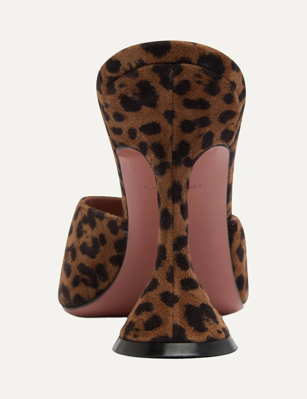 Amina Muaddi women Lupita Slipper 95 leopard print suede heeled sandals back view