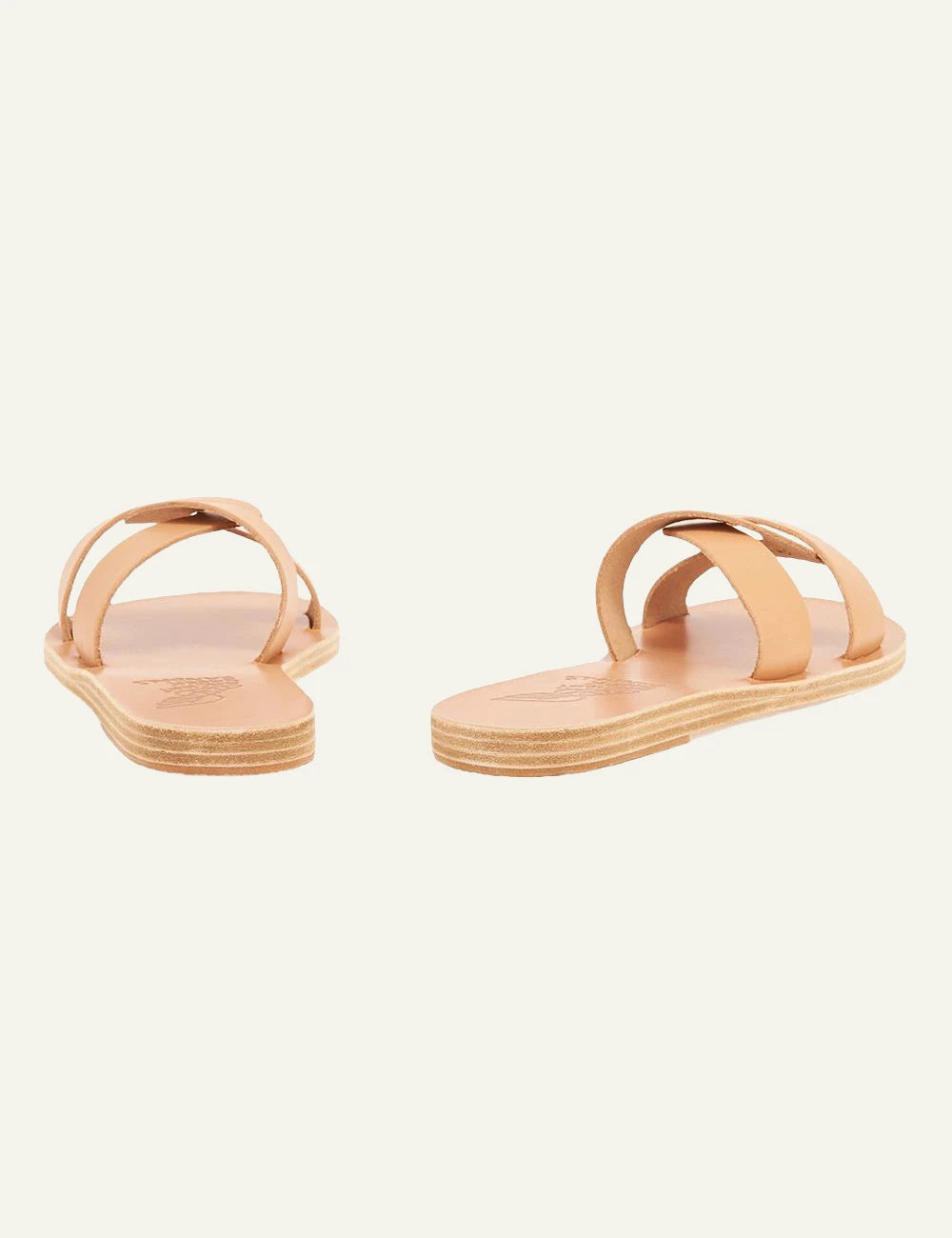 Ancient Greek Sandals Desmos natural leather sandals me cross straps back view