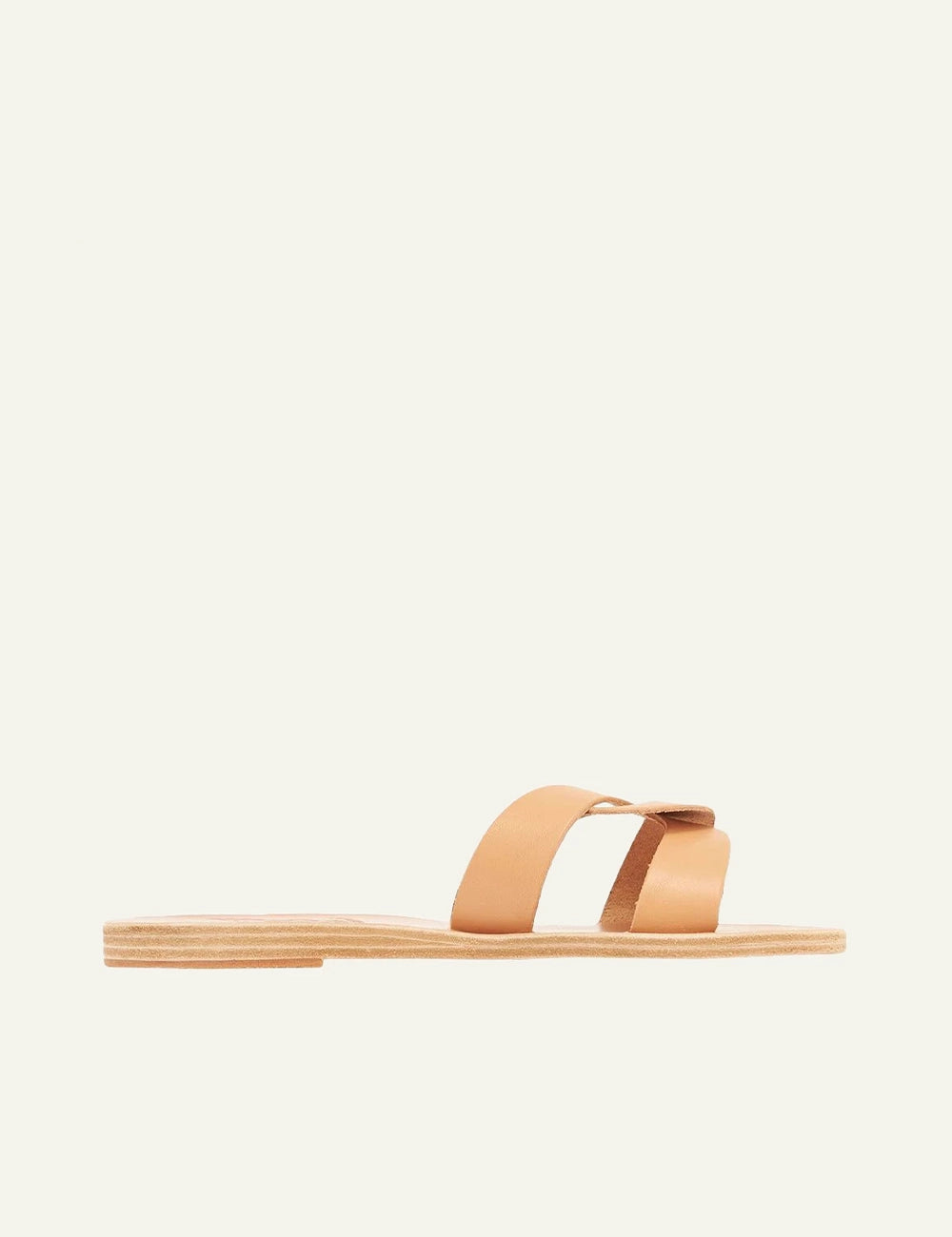 Ancient Greek Sandals Desmos natural leather sandals me cross straps side view