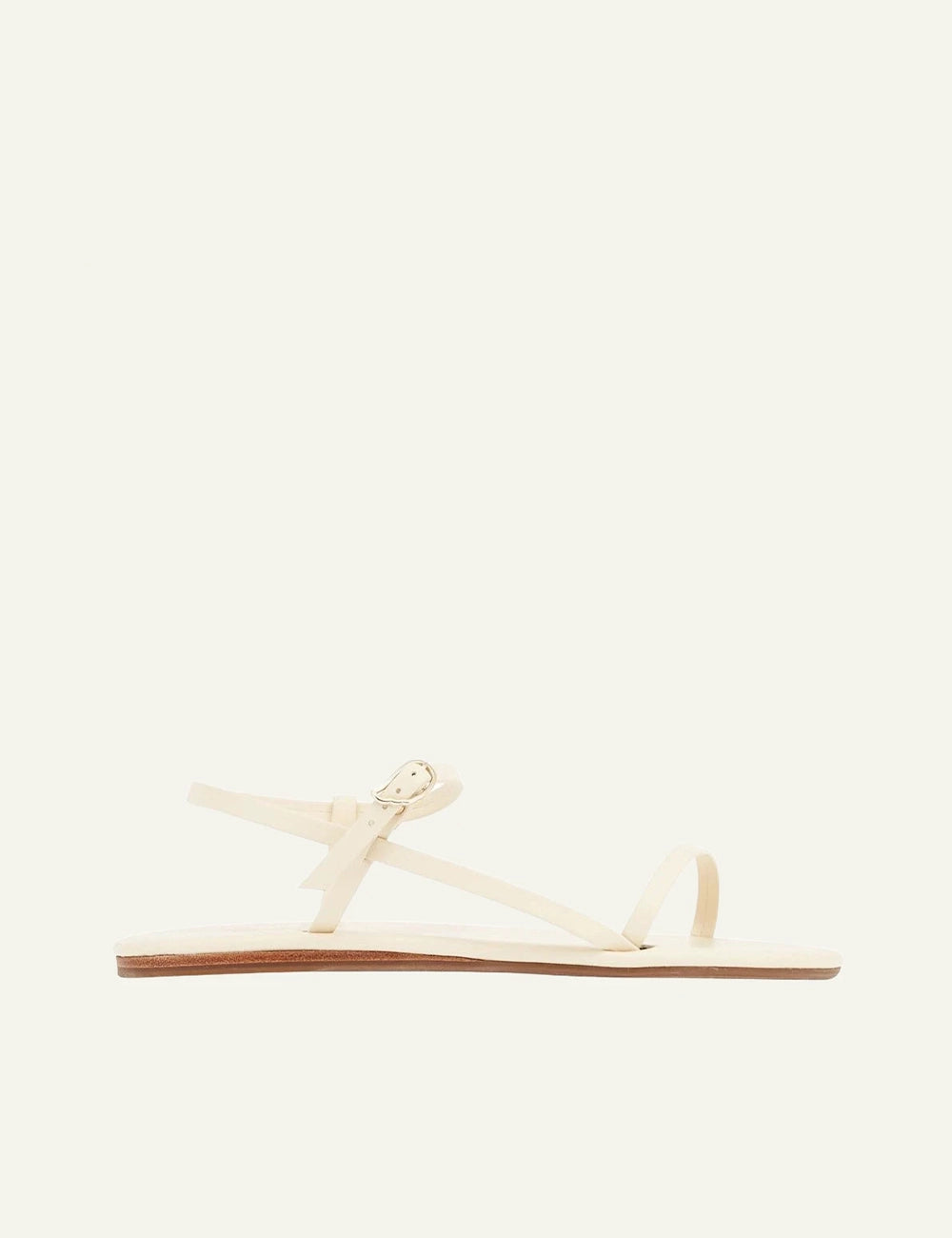 Ancient Greek Sandals Filothei off white leather strappy sandal minimal side view