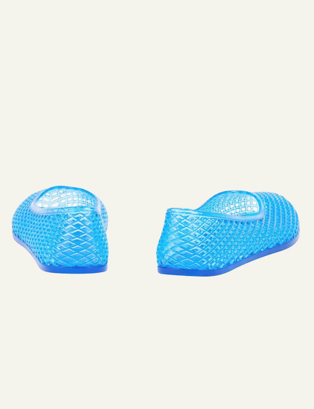 Ancient Greek Sandals Iro blue jelly ballerina mesh flat back view