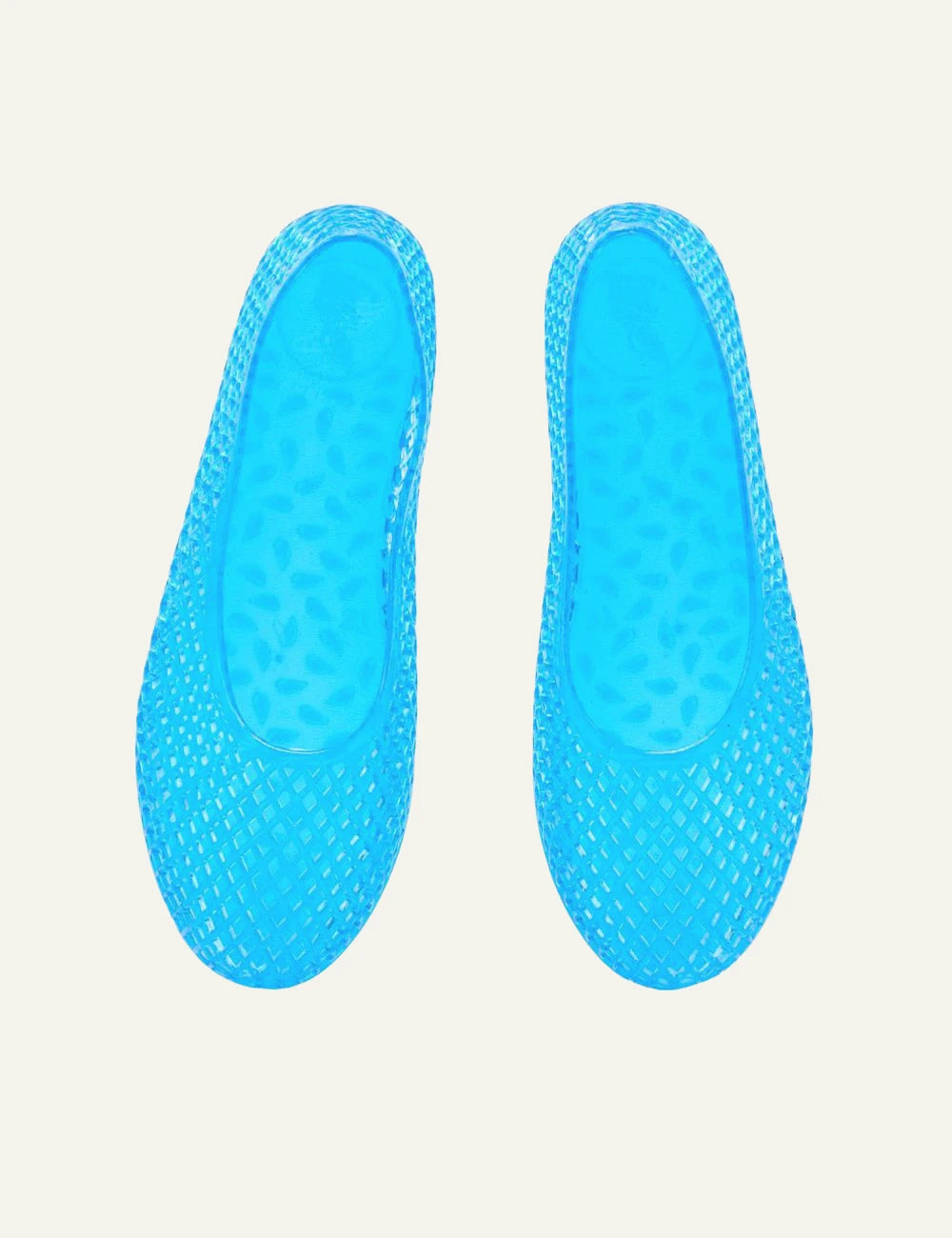 Ancient Greek Sandals Iro blue jelly ballerina mesh flat top view