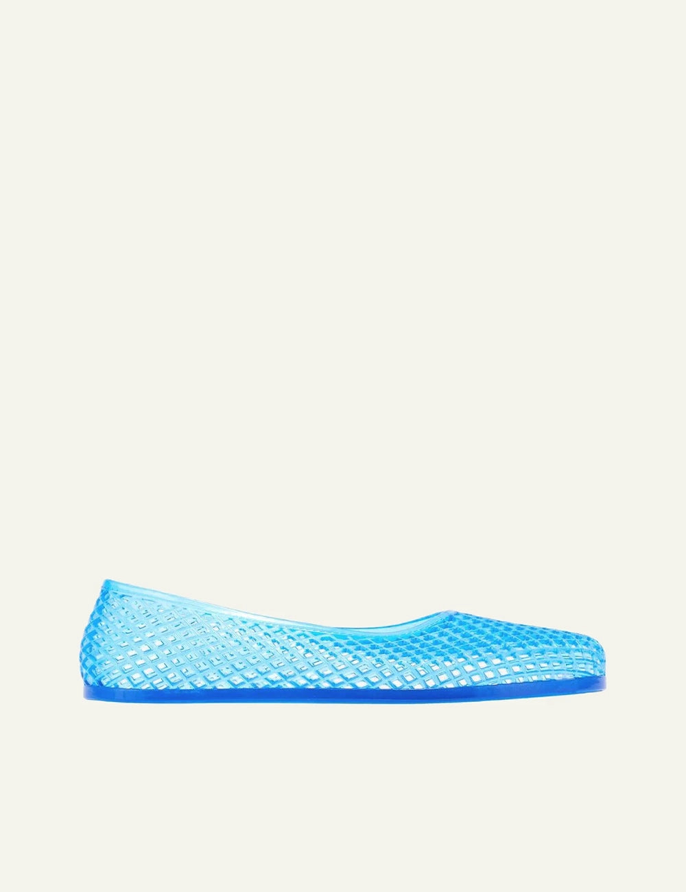 Ancient Greek Sandals Iro blue jelly ballerina mesh flat side view