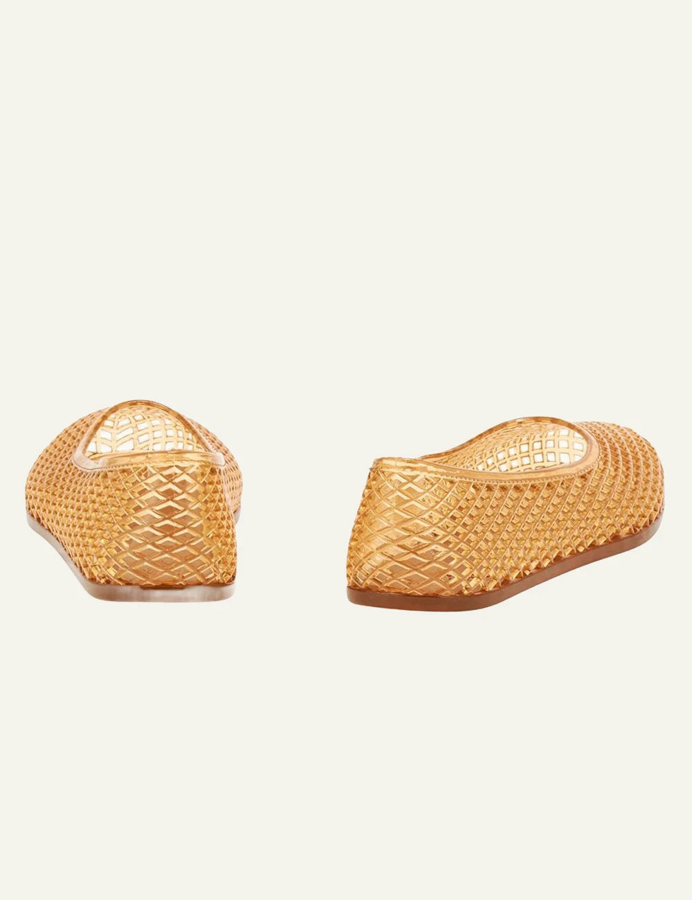 Ancient Greek Sandals Iro caramel jelly ballerina mesh flat back view