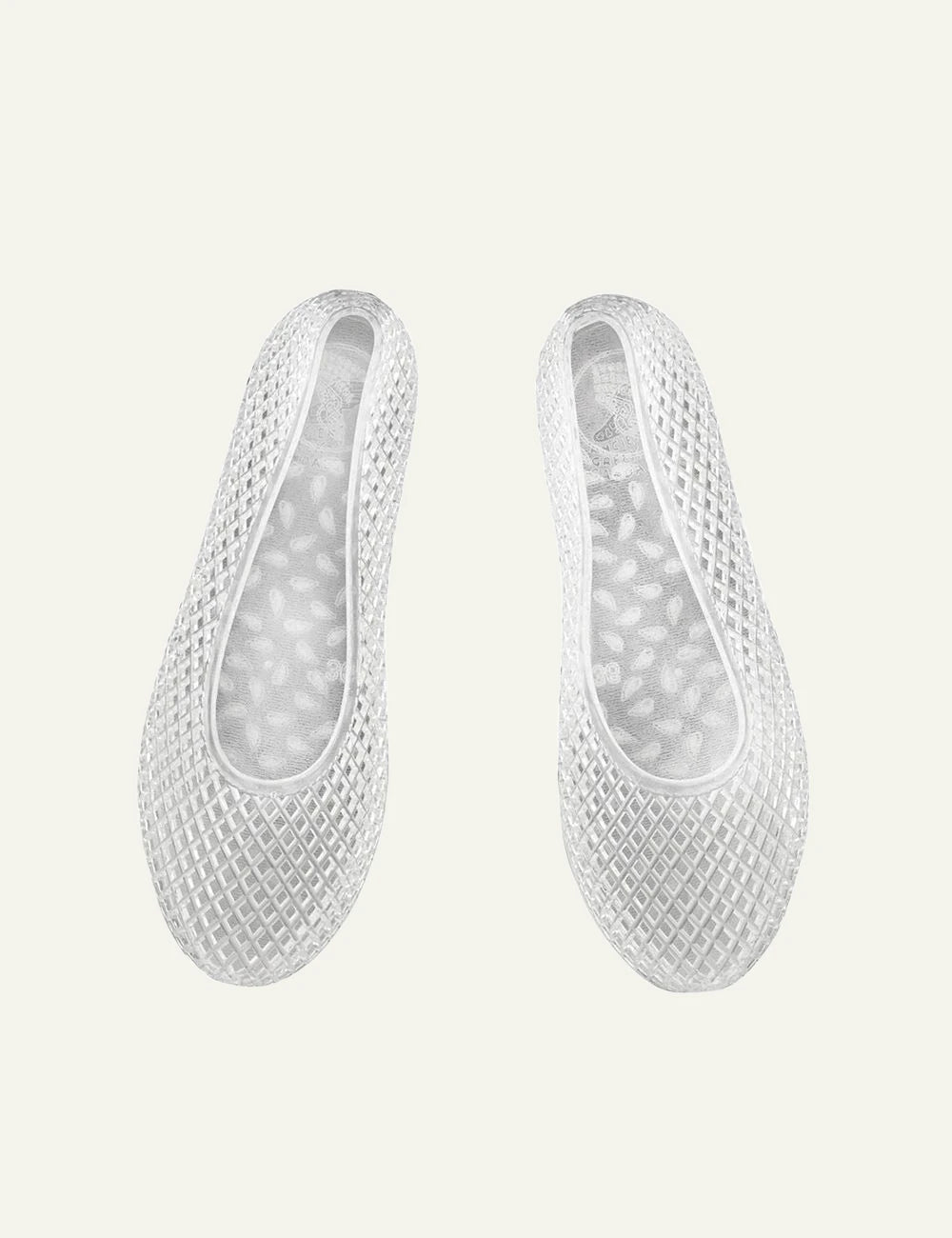 Ancient Greek Sandals Iro clear jelly ballerina mesh flat transparent top view