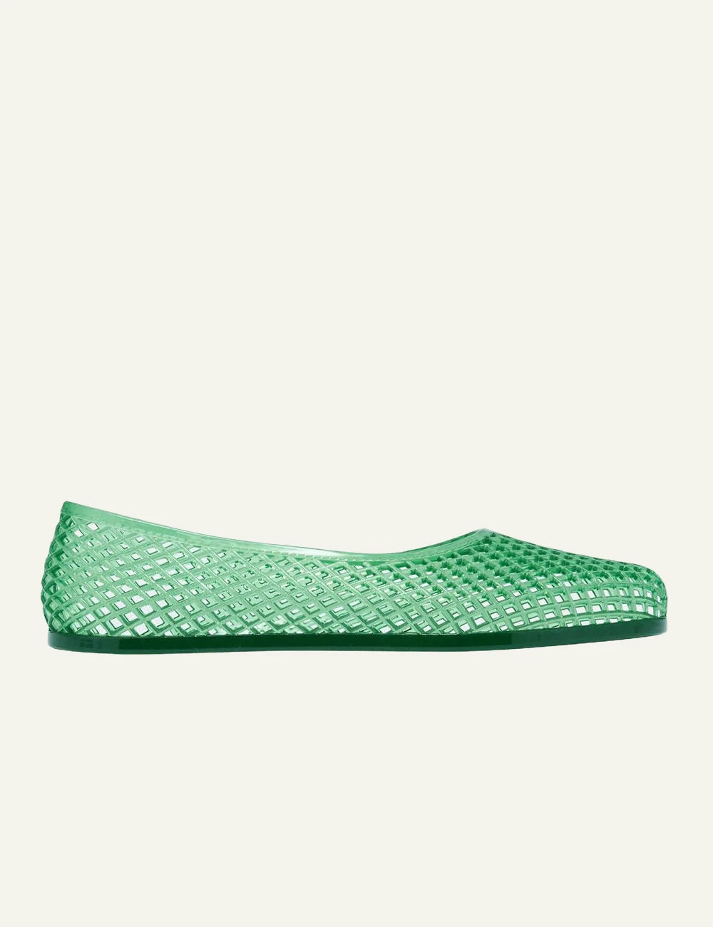 Ancient Greek Sandals Iro green jelly ballerina mesh flat side view