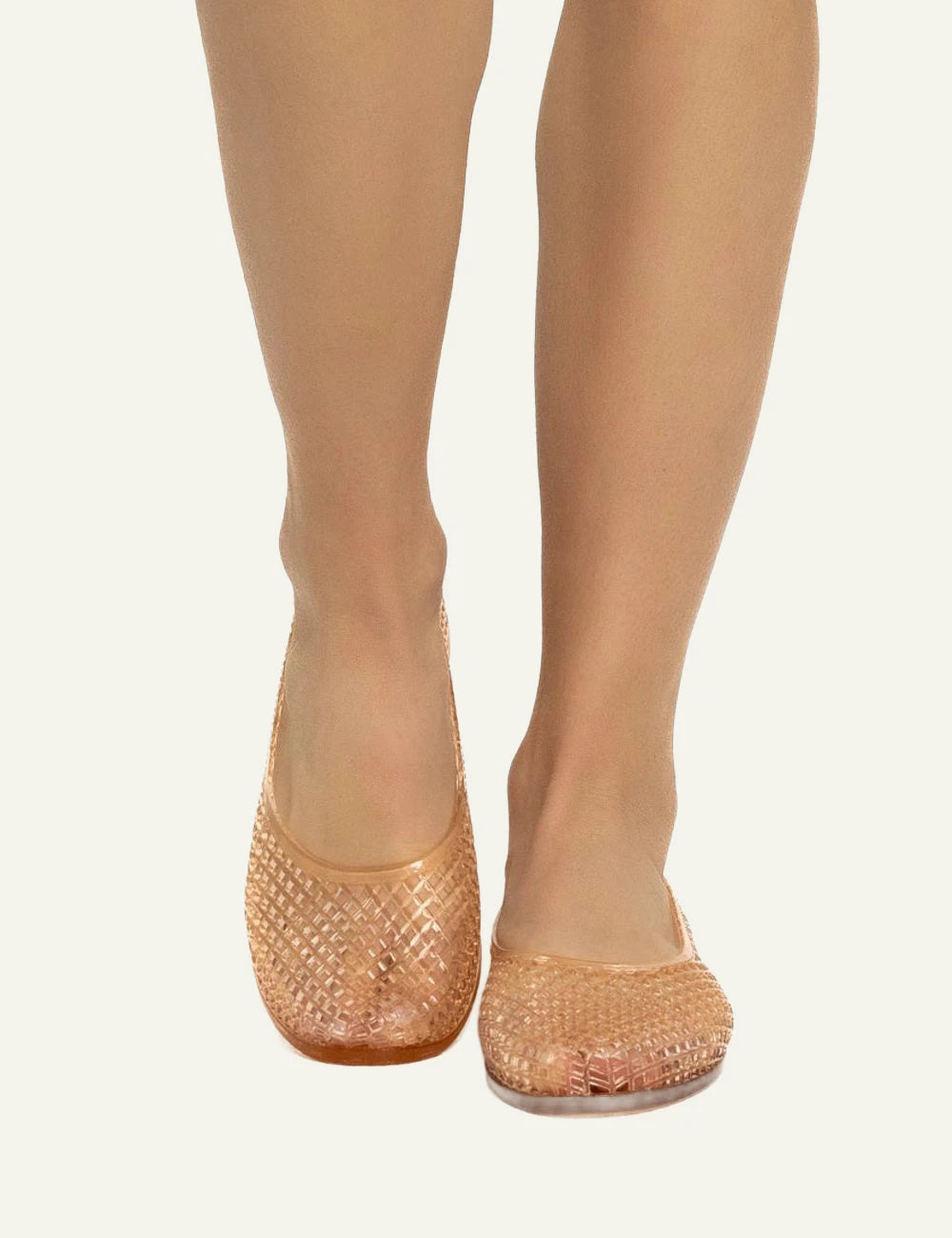 Ancient Greek Sandals Iro nude jelly ballerina mesh flat model view
