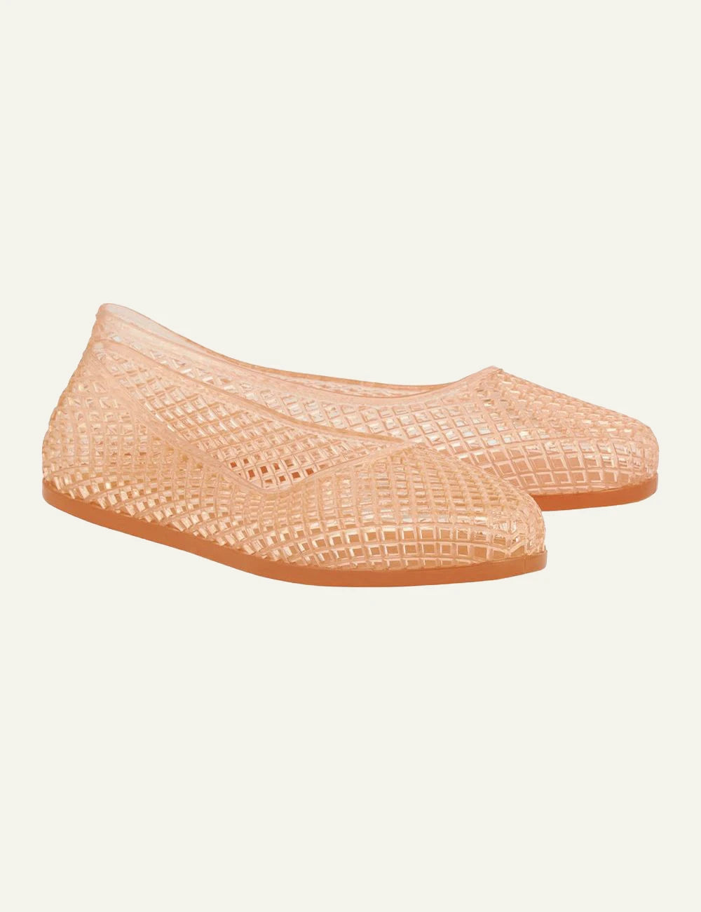 Ancient Greek Sandals Iro nude jelly ballerina mesh flat profile view