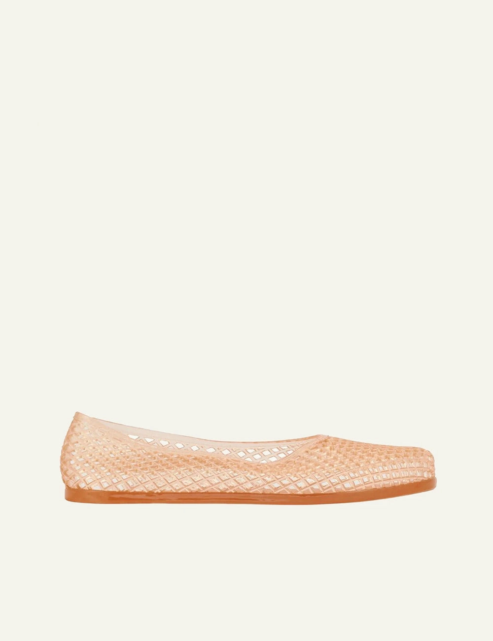 Ancient Greek Sandals Iro nude jelly ballerina mesh flat side view