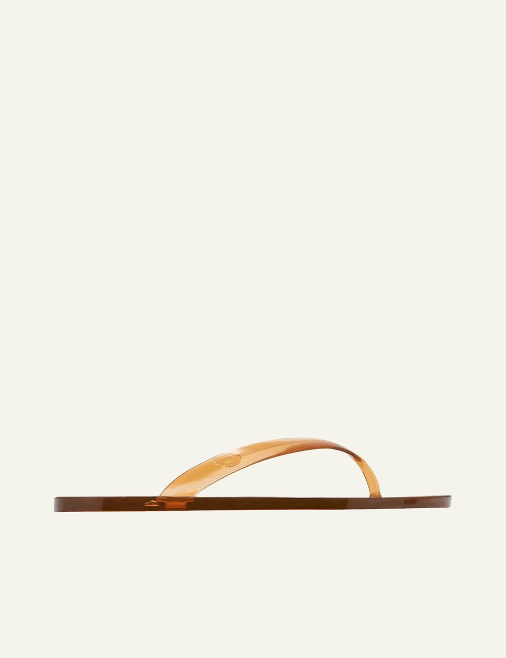 Ancient Greek Sandals jelly flip flop caramel minimal thong sandal side view