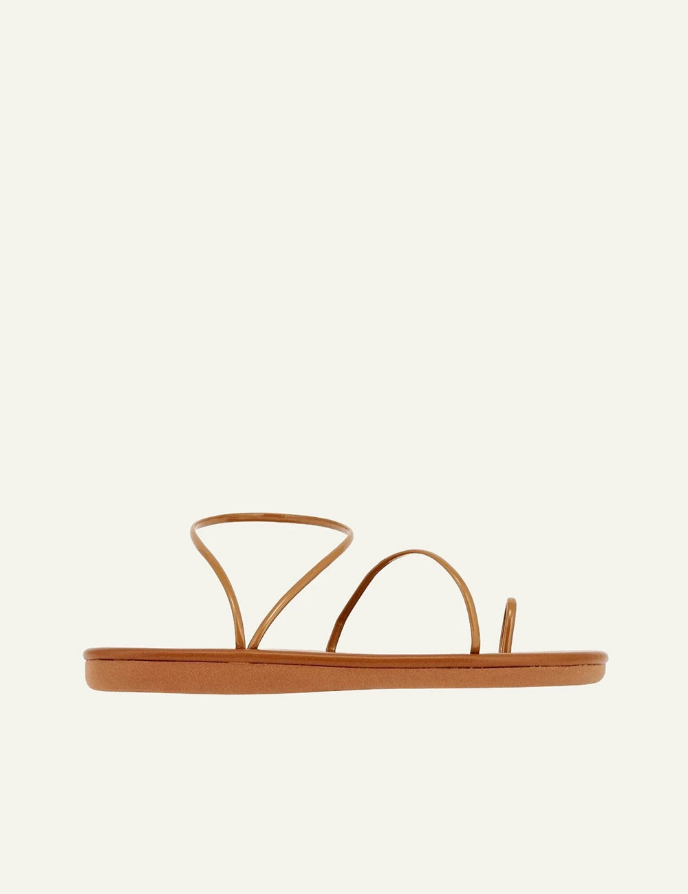 Ancient Greek Sandals Kansiz caramel minimal strappy flat sandal side view