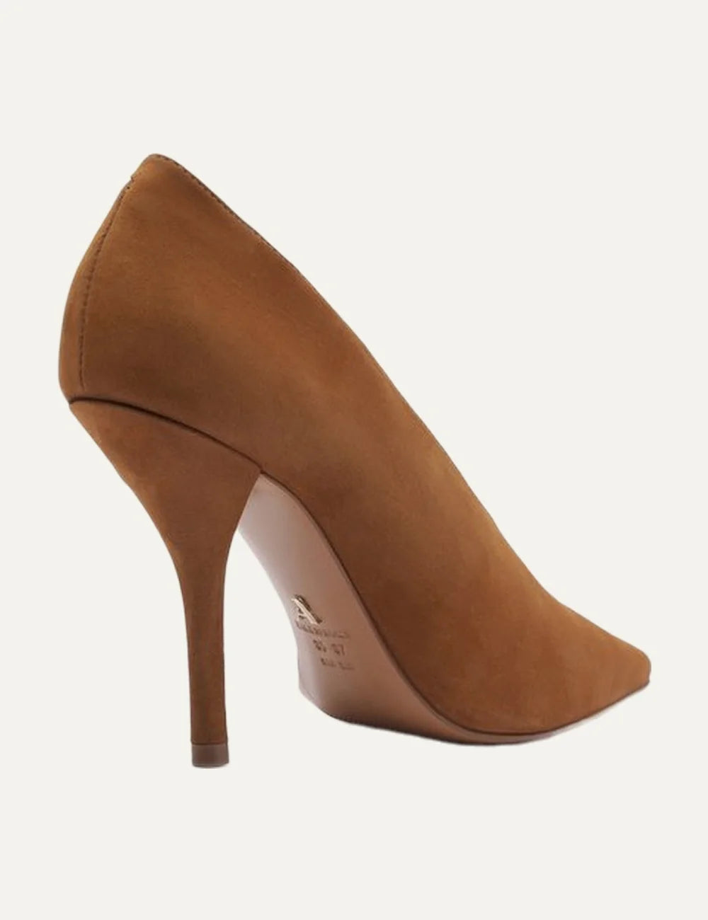 Arezzo Women’s Brown Suede V-Cut Stiletto Pumps back angle view